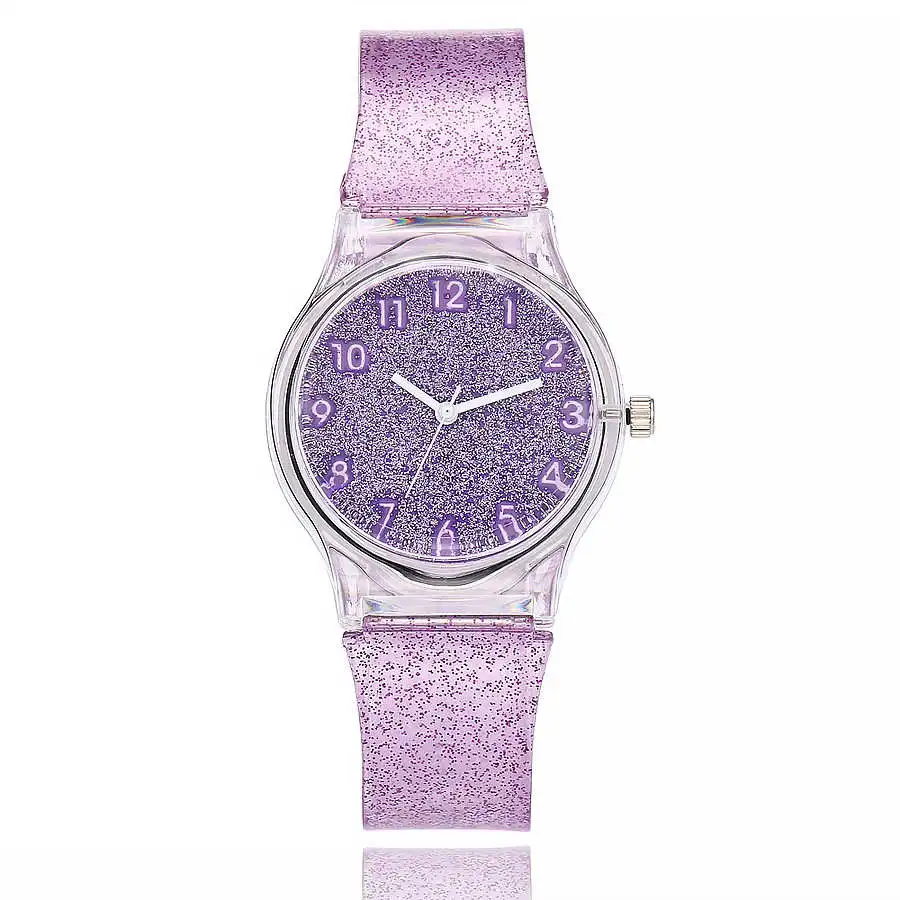 

Fashion Jelly Silicone Transparent Plastic Women Dress Watches Lovely Cute Unique Ladies Watch Drop Shipping Hot clock