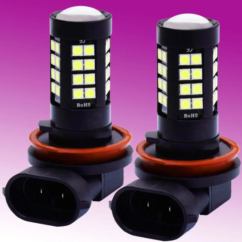 

2pcs 6000K Xenon White 43 SMD 3030 Powered by LED H8 H11 H9 LED Bulbs For Fog Lights or Daytime Running Lights