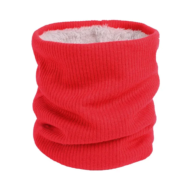 Зимний термальный шарф для катания на лыжах, кемпинга, пеших прогулок, вязаный шарф из искусственного меха для шеи, женские теплые толстые удобные шарфы для мужчин и женщин - Цвет: red
