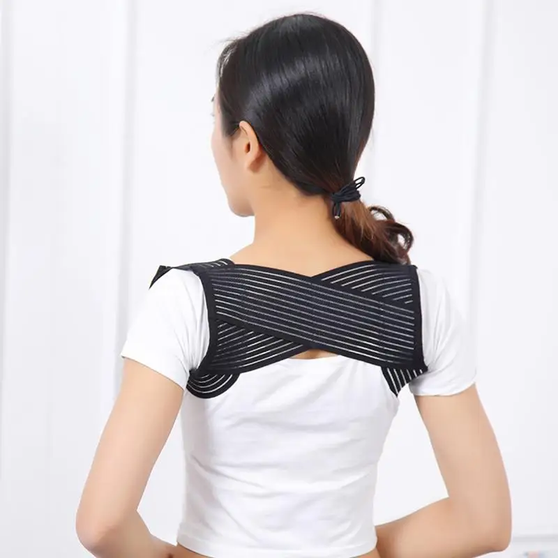 

Man Female Adjustable Posture Corrector Brace Net Breathable Back Spine Support Belt Humpback Shoulder Posture Correction Belt