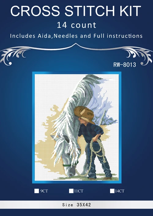 

Brid and people Stitch DMC Cross Stitch DIY Unfinished 14CT Cross-Stitch Kit Handmade Embroidery Needlework