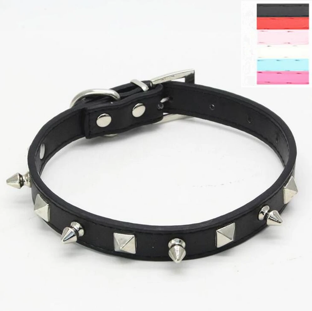 Spiked Studded PU Leather Pet Dog Collars for Small Large Dog 6 Colors XS S M Ldog collarpet