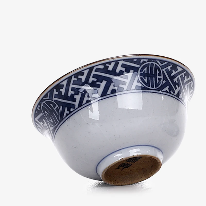 Синий и белый винтажный чайник Gaiwan в японском стиле грубая керамика стандартная