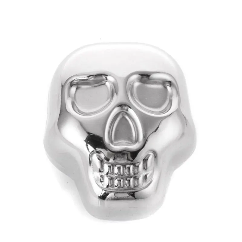 Stainless Steel Skull Ice Cube Cooling Beer Whisky Wine Cocktail Rock Cooler Stones Sipping Chillers Bar Tool 4