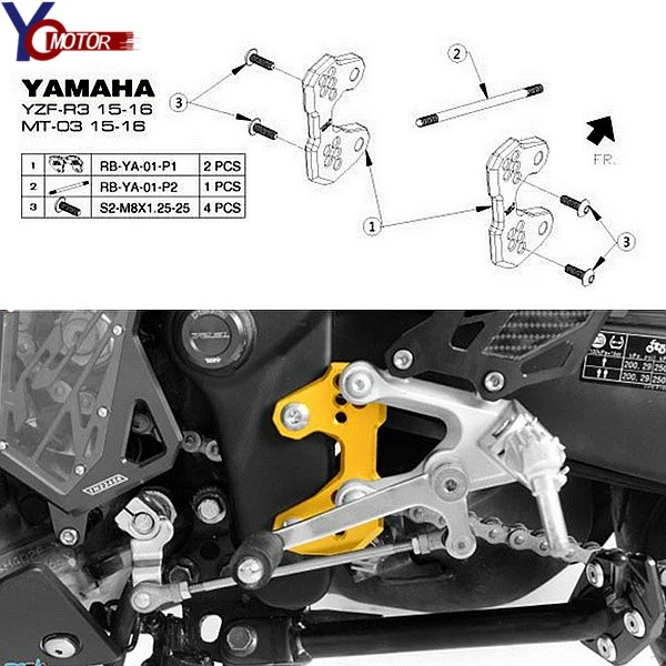 Мотоцикл CNC мотоцикл Алюминиевые аксессуары подножки для заднего сиденья задние