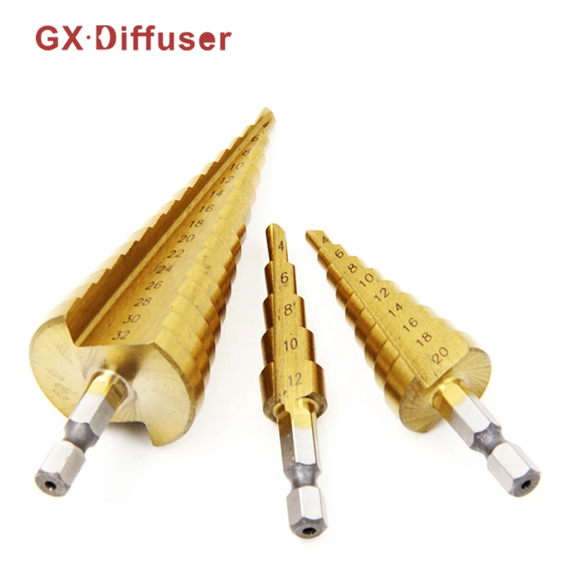 HSS Cone Drill Bit Set Titanium Coated Step Drilling bit Cone Hole