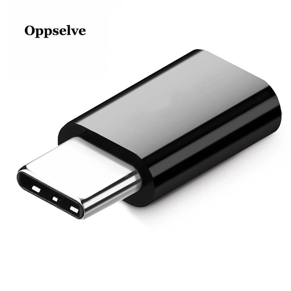 Oppselve Micro usb type C адаптер типа OTG-C штекер Micro USB Женский USB C кабель для Nexus 5X6 P Oneplus 2 3 зарядное устройство конвертер - Цвет: Black