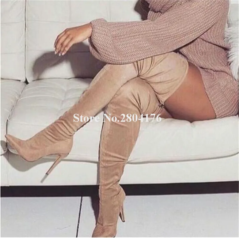 Vestir Corte Zapatos Sobre Tacón Estilo Cuero Rodilla Las Occidental Moda La De Largo Alto Fino Sexy Slim Mujeres Botas Un7AqpwWT
