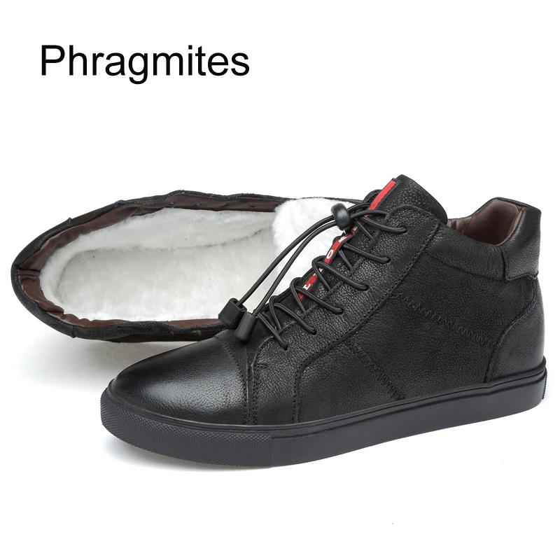 

Phragmites double used shoeslace leather boots women unisex sexy single shoes middle upper black casual shoes 3cm platform boots