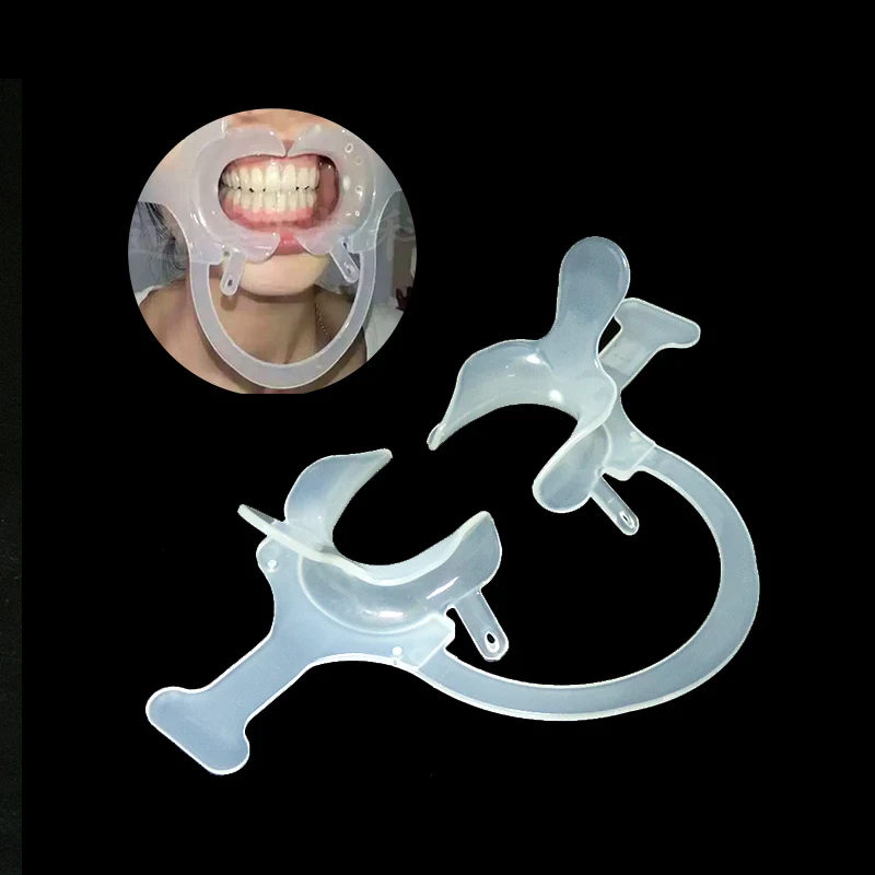 

1pc Dental Cheek Lip Retractor Mouth Opener C-Shape with Handle Transparent High Quality Device Oral Care Dental Tools