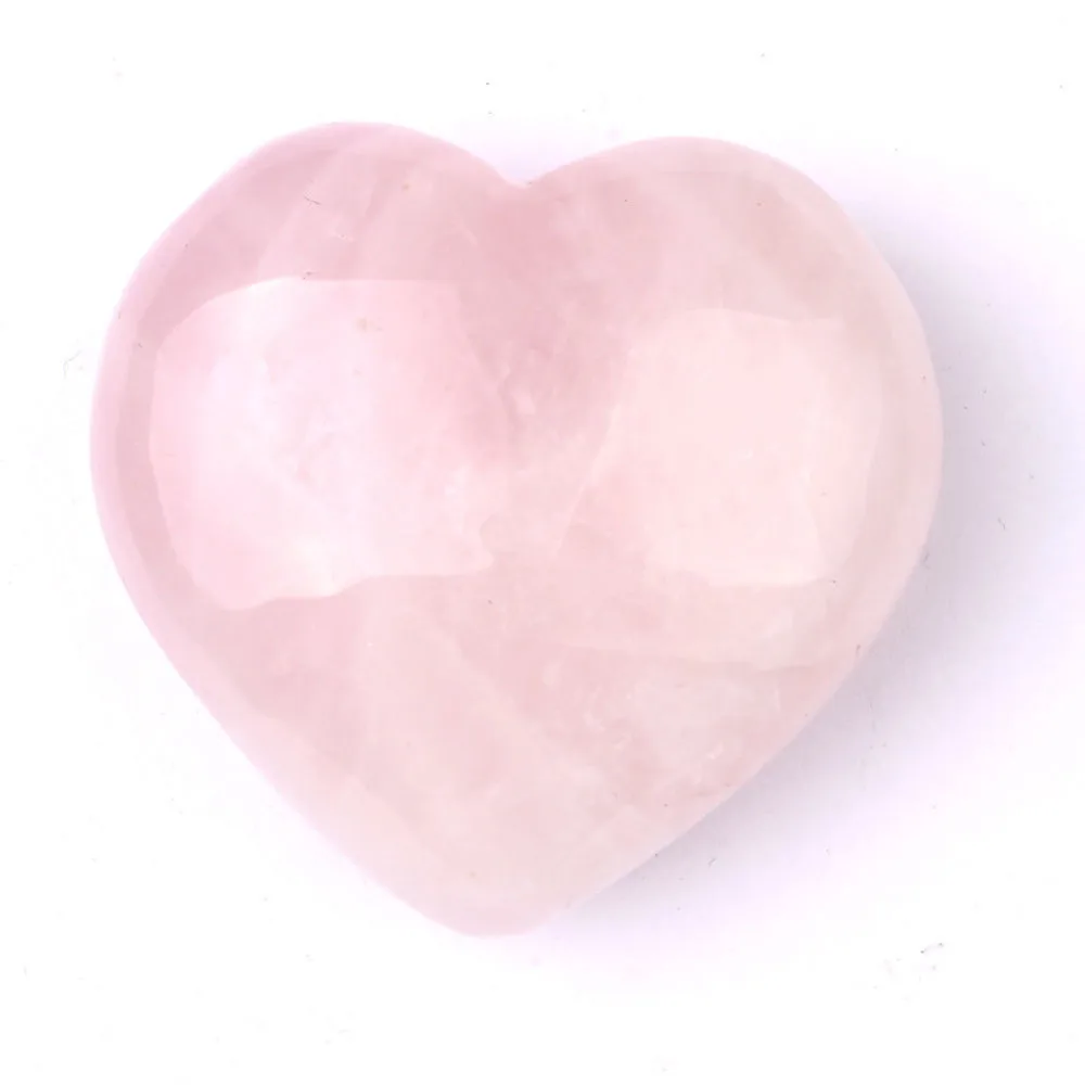 

ddh001441 Natural Rose Quartz Carved Crystal Love Puffy Heart Stone 1Pcs