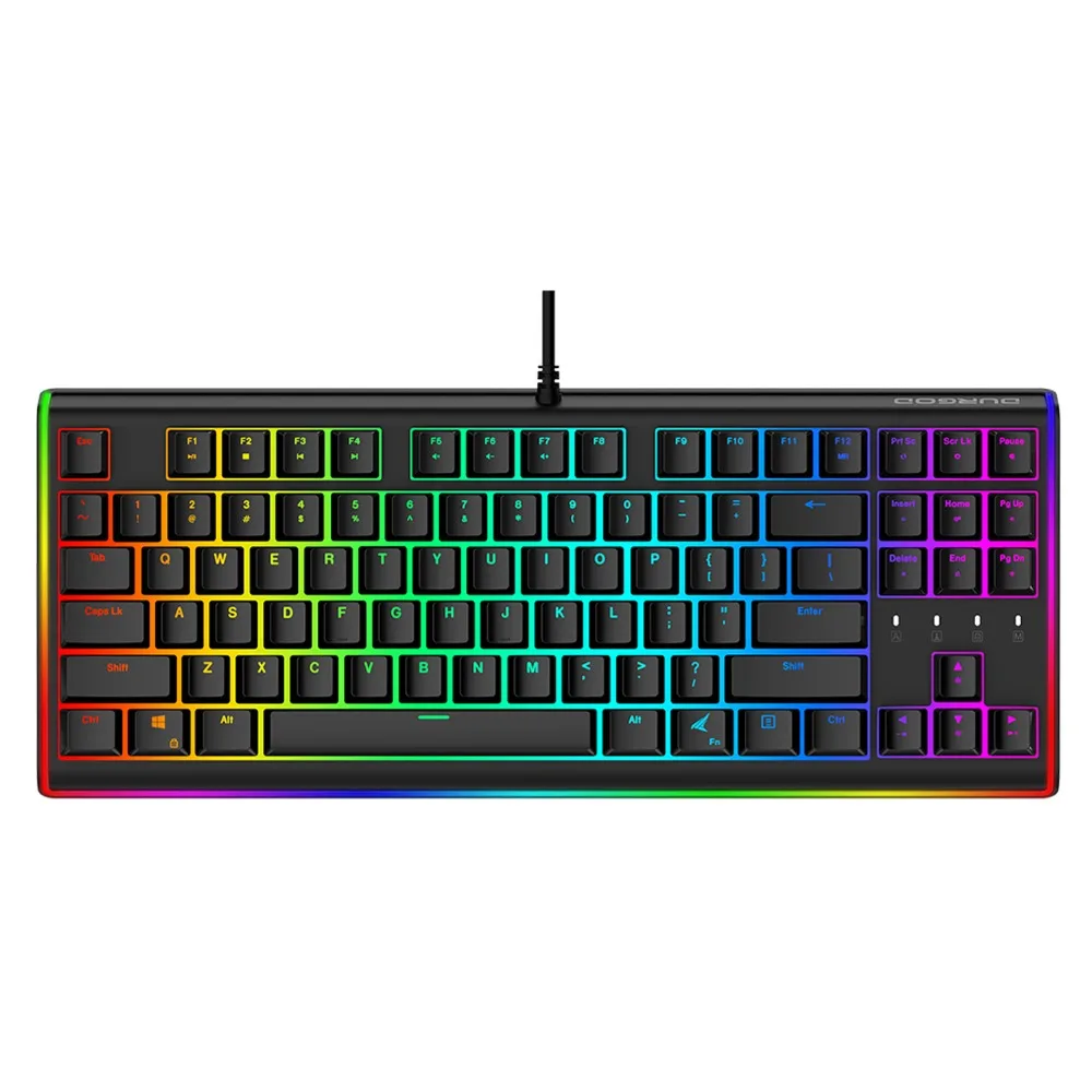 DURGOD RGB Gaming Keyboard 87-Key LED Mechanical Keyboard Cherry MX Brown Switch