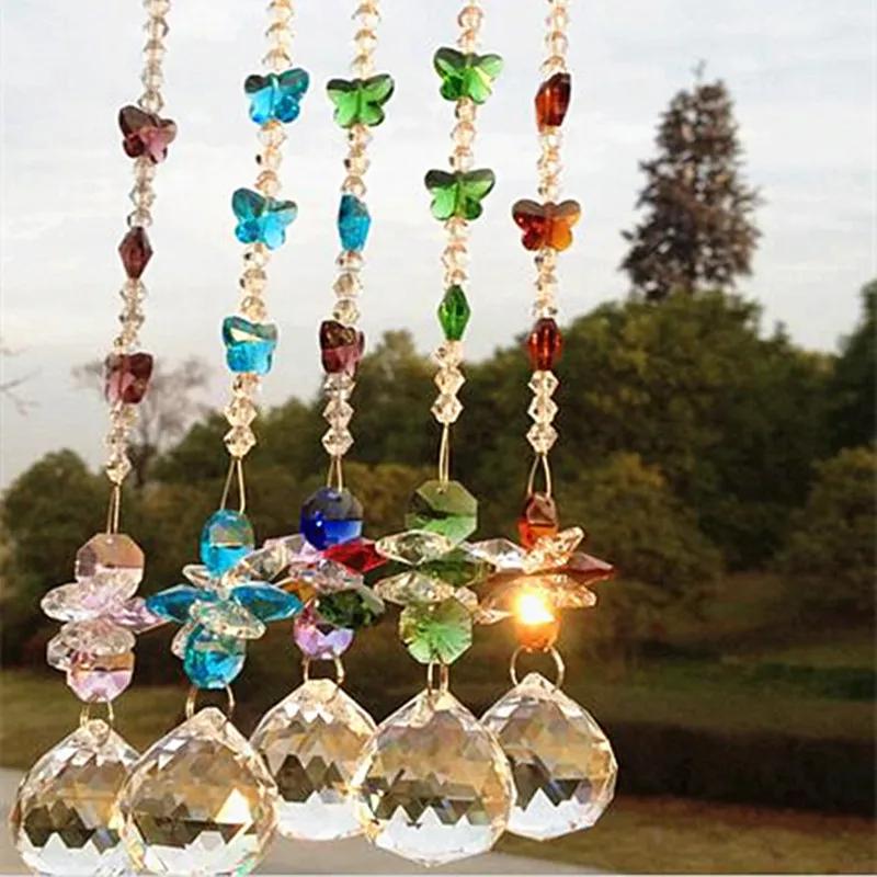 

5pcs mixcolors Garland Chakra Spectra Suncatcher Glass Crystals for chandelier parts wedding crystal hanging drops decoration