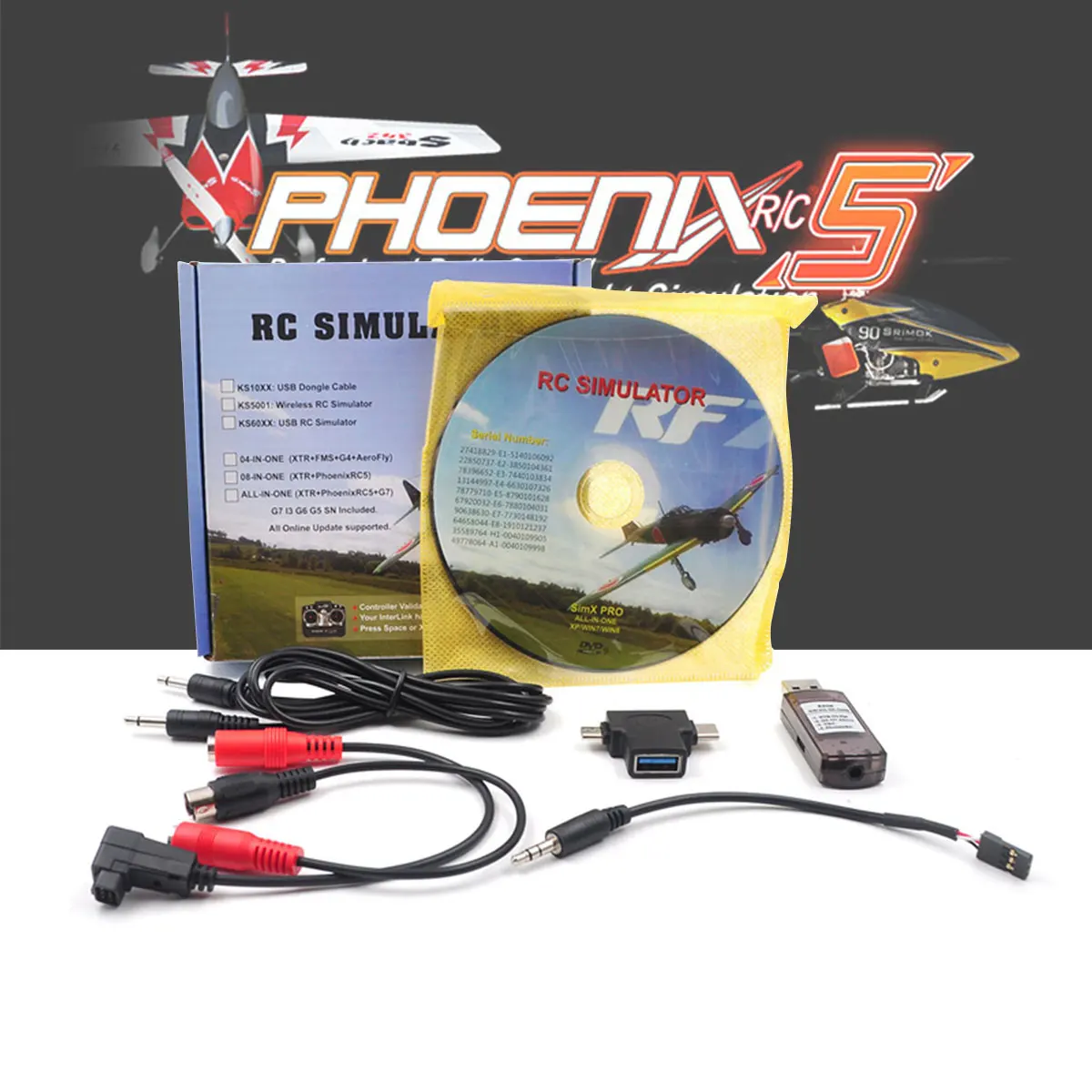 8 в 1 RC Полетный USB симулятор/беспроводной симулятор Realflight G7 phoenix 5,0 для Flysky i6x/FUTABA/Radiolink AT9s at10