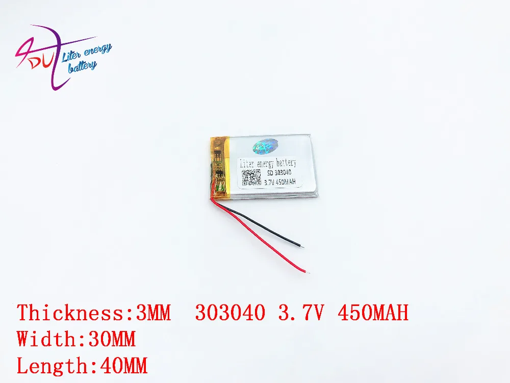 

3.7V,450mAH,[303040] PLIB; polymer lithium ion / Li-ion battery for dvr,GPS,mp3,mp4,cell phone,speaker