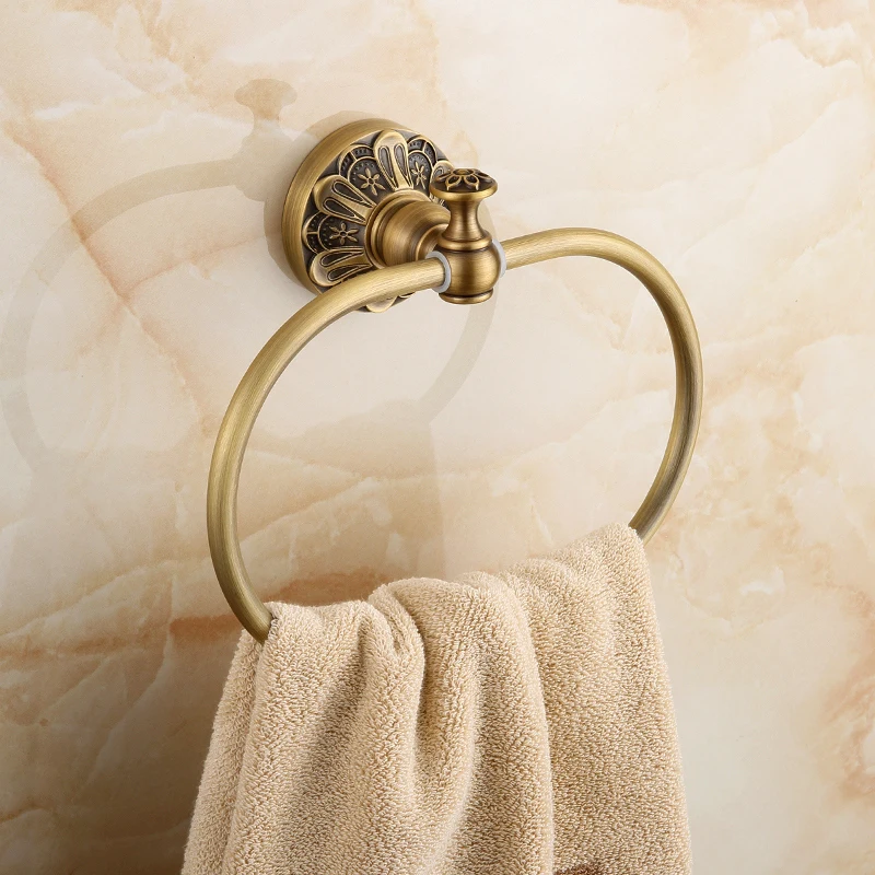 

Wire Towel Ellipse Ring Antique Thickening Carved European Gold Bathroom Towel Rack Towel Holder Bathroom Accessories Lo11