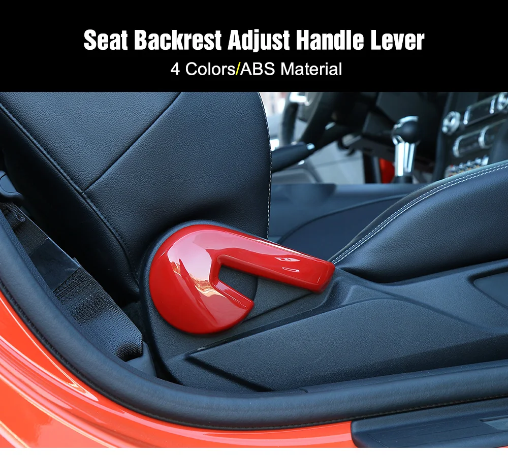 SHINEKA углеродное волокно ABS внутреннее сиденье регулировка спинки ручка кнопка переключатель рамка Крышка отделка Набор Для Ford Mustang