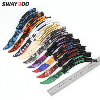 

Swayboo folding Knife butterfly csgo game butterfly in knife Karambit knife trainer training knife not sharpen