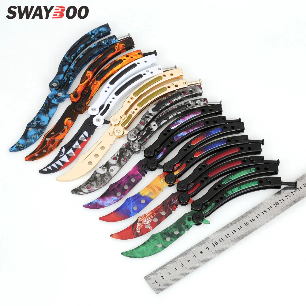 Swayboo folding Knife butterfly in knife fade doppler colors game