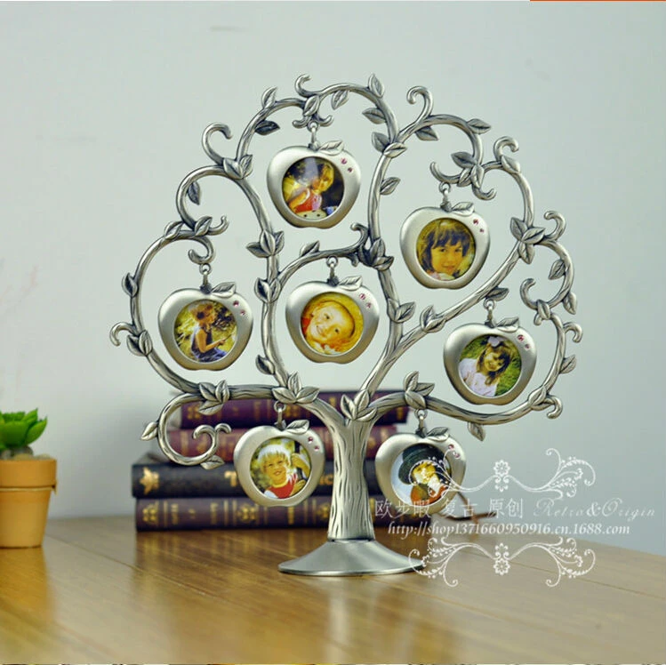 Happy Tree إطار صور مع صورة عائلية 7 صور إطارات للصور ديكور منزلي لـ Porta Retrato Pewter Family Xc009 Picture Frame Photo Frameframe Look Aliexpress