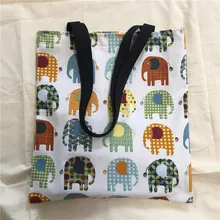 Yile хлопок холст эко хозяйственная Рынок Сумка Книга сумка принтом Слон 8414f