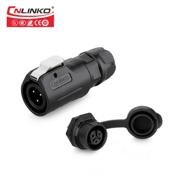

Cnlinko IP67 5A M12 Plastic Power Connector 3 Pin Connectors Easy Quick Locking Automotive Waterproof Connector With Dust Cap