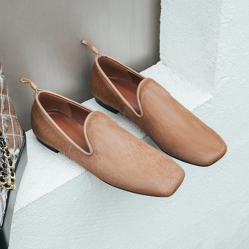 Женские туфли-лодочки из натуральной кожи; длина верха 22-25 см; обувь с закрытым носком из овчины; Повседневная универсальная Осенняя обувь