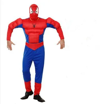 

Free shipping new adult man male 165-185cm spiderman super hero cosplay costume birthday party gift
