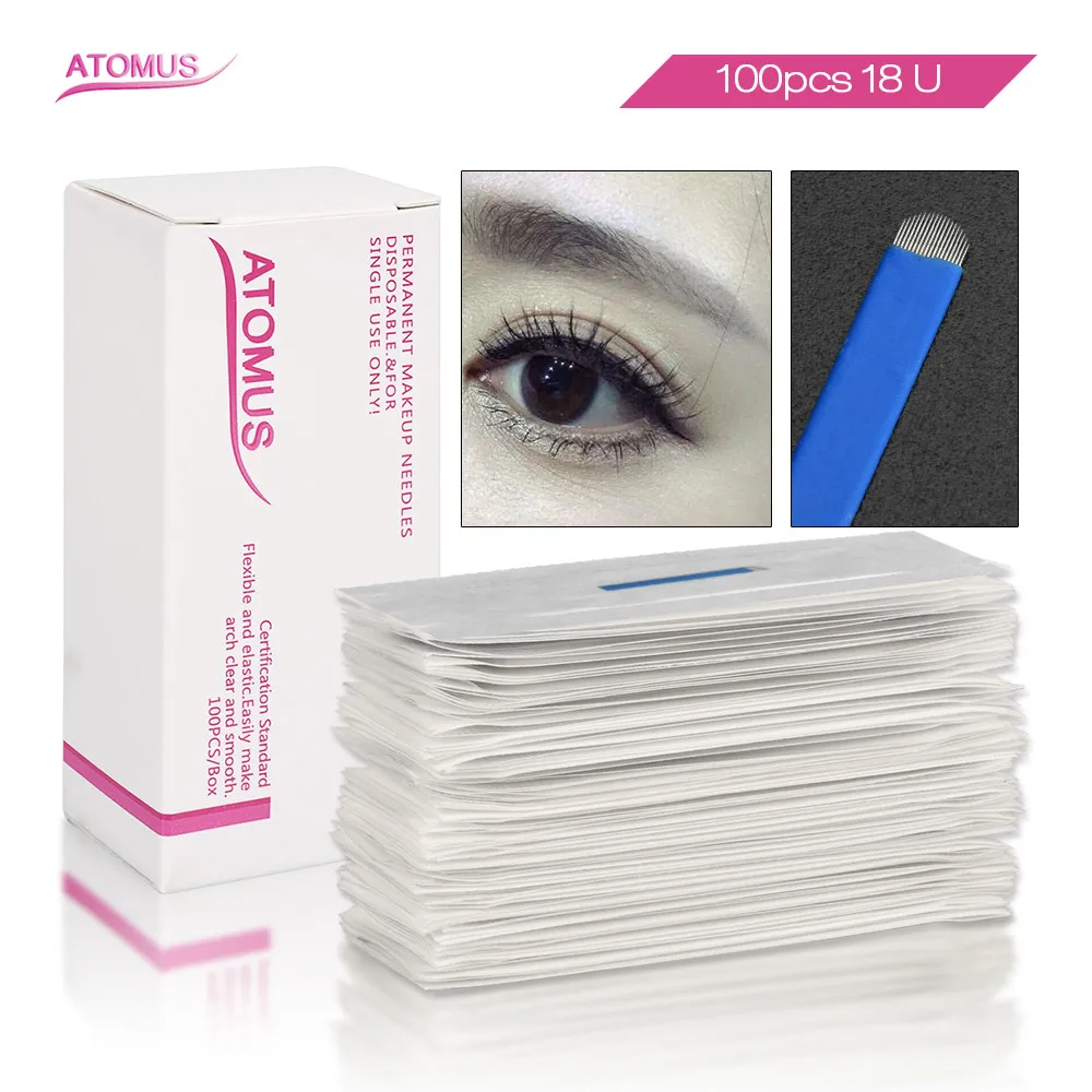 

Micro Blady Tebore 18pin Microblading Needles Laminas Para Tebori Agujas U Shape Agulha Semi Permanent Tattooneedling Eyebrows