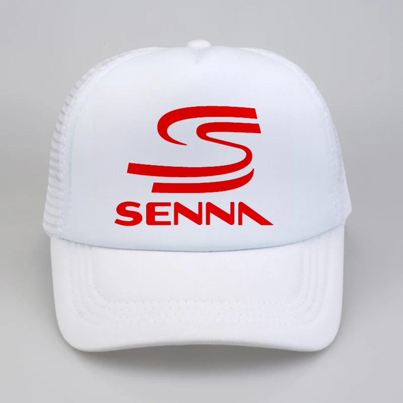 Летняя модная бейсбольная кепка Hero F1 Ayrton Senna s для мужчин и женщин с буквенным принтом, крутая бейсболка, сетчатая бейсболка, кепка для папы - Цвет: Белый