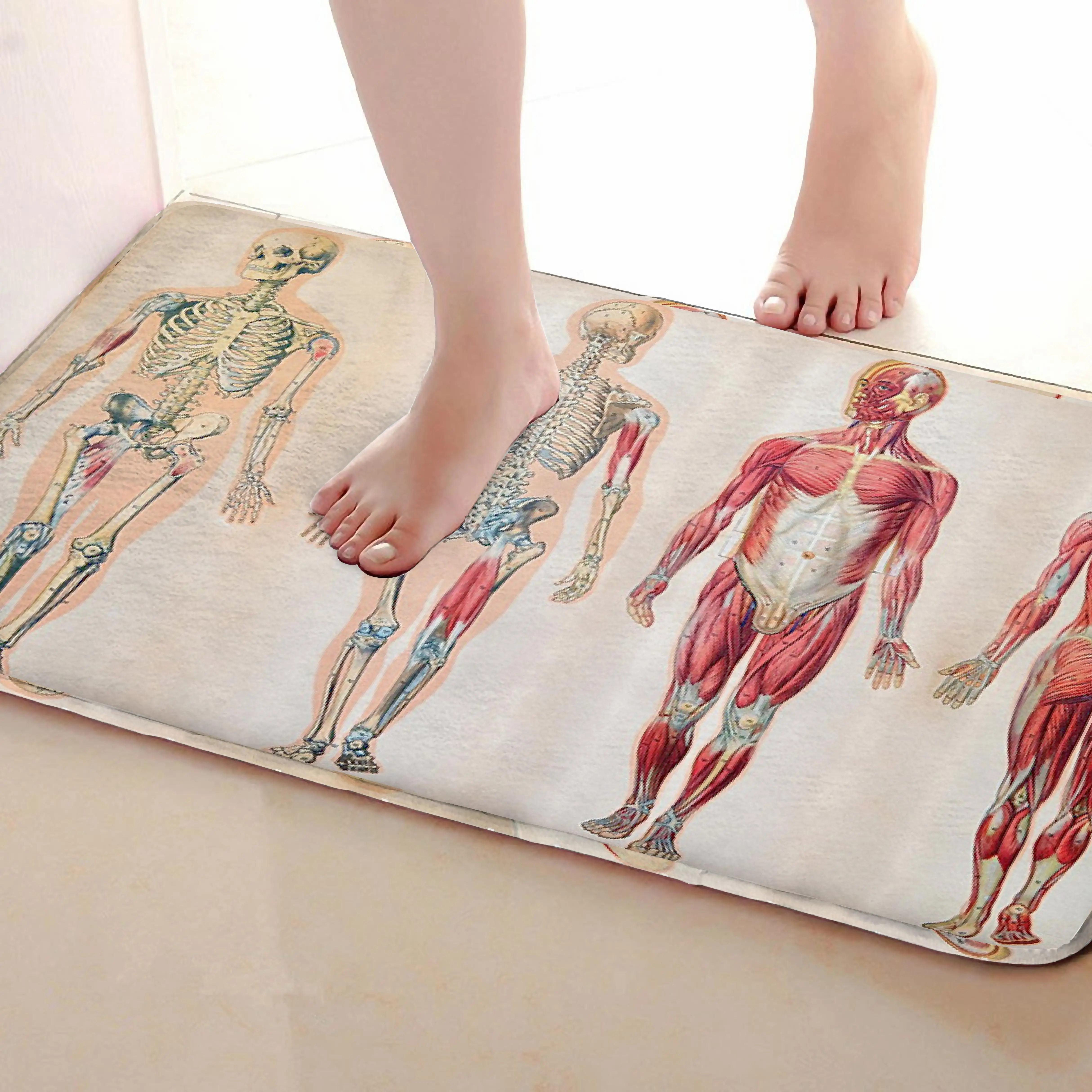 Коврик для ванной комнаты в стиле человеческого тела, Забавный Противоскользящий коврик для ванной, аксессуары для душевой занавески, соответствующие вашей душевой занавеске