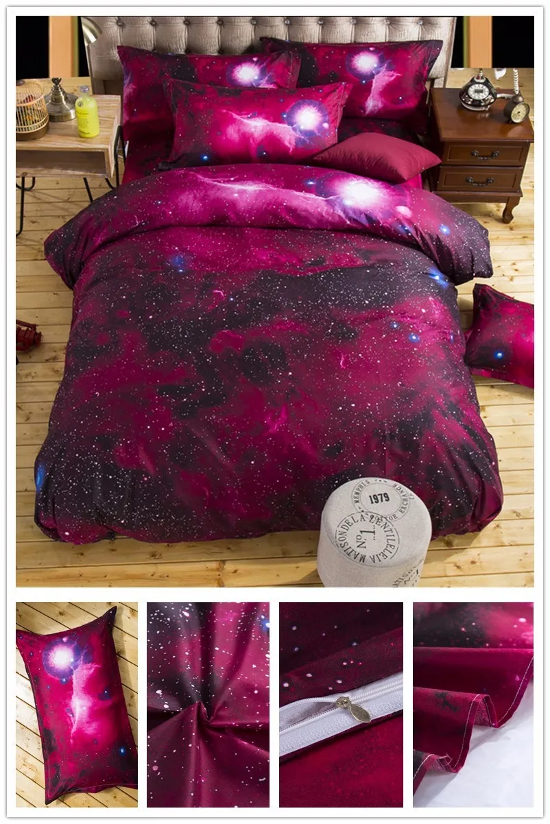 3D галактика постельные принадлежности наборы Твин/Королева Размер Вселенная космическое тематическое покрывало 2 шт./3 шт./шт. 4 шт. постельное белье простыни набор пододеяльников для пуховых одеял