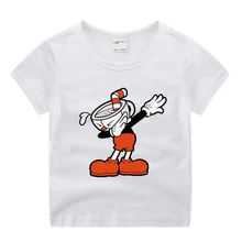 Одежда для маленьких мальчиков детская футболка с героями мультфильмов, смешной мультяшный принт детские летние топы с круглым вырезом Повседневная футболка для мальчиков и девочек