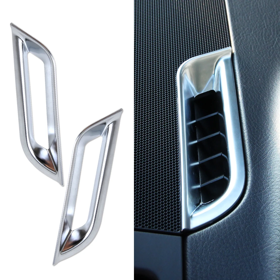 

beler 2PCS New Chrome Dashboard AC Air Vent Trim Cover For Land Rover FREELANDER 2 LR2 2008 2009 2010 2011 2012 2103 2014 2015