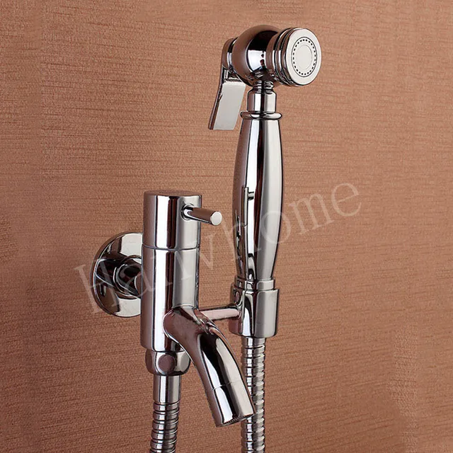 Hand Held Bidet Douche Spray Shower Head G1/2" Brass Valve Tap With