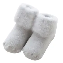 Новинка года; детские носки 1 пара; хлопковые однотонные пушистые длинные зимние носки теплые детские носки для маленьких мальчиков и девочек; Прямая поставка