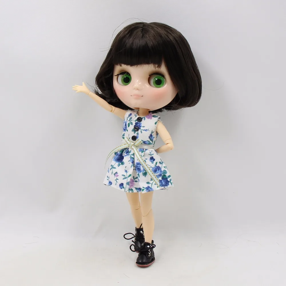 Фабричная кукла blyth Middie короткая черная/темно коричневая шарнирная 1/8 20 см