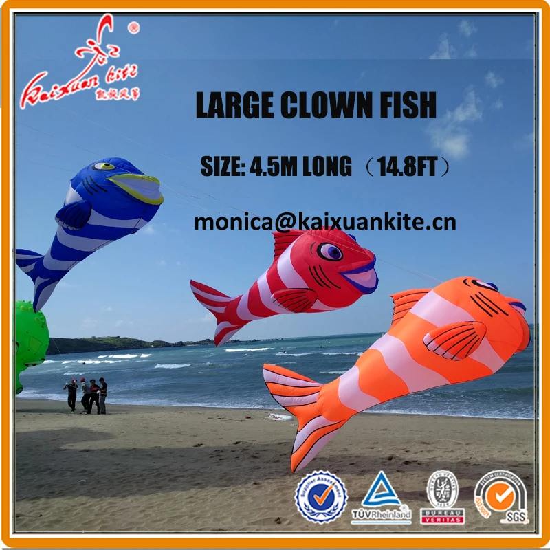 

4.5m(14.8FT) Clown Fish Line Laundry, inflatable show kite from Weifang kaixuan kite factory