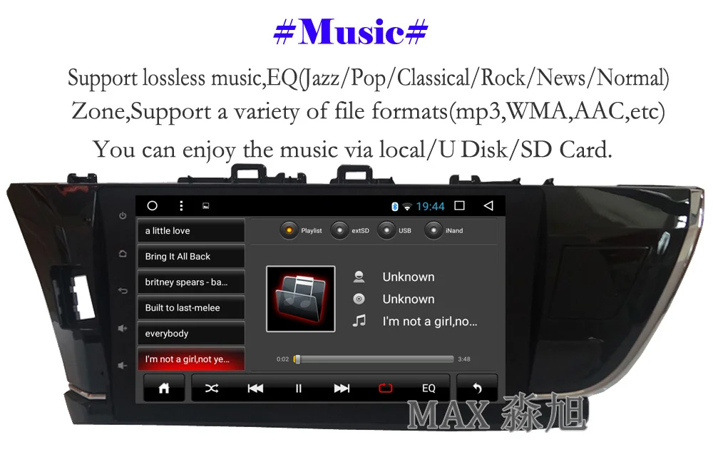 Top MAX Android 8.1.0 Car DVD Player for Toyota corolla 2014 2015 2016 Car Radio RDS BT 4G WiFi SWC GPS Navigation System Free Map 4