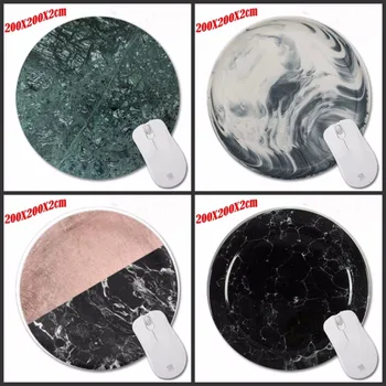 

New Design Modern Faux Gold Glitter Marble Unique Desktop Pad Mousepads Computer Animation Round Mouse Mat Round Mice Pad