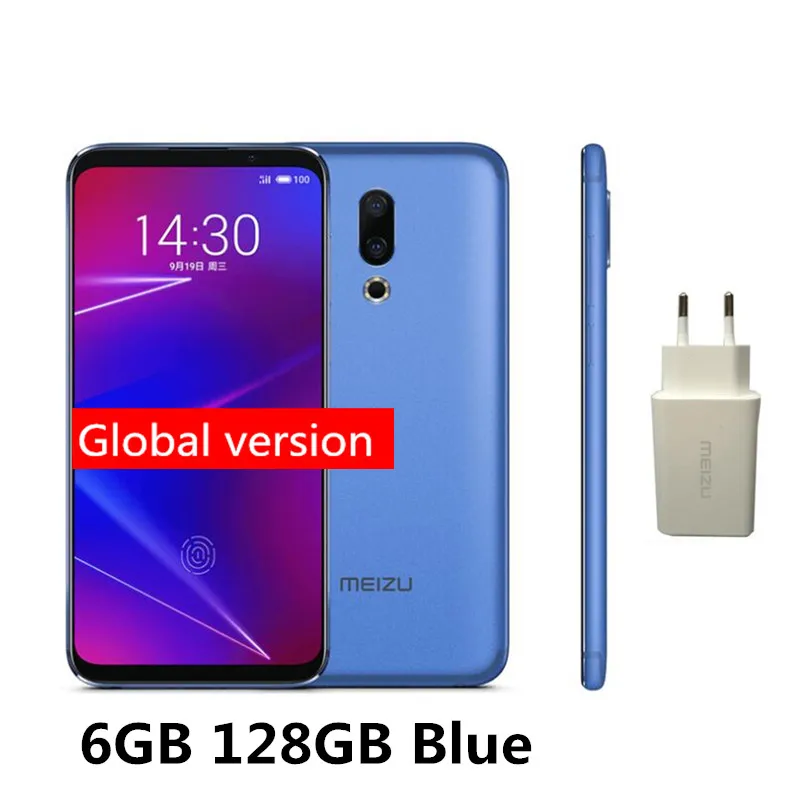 Meizu 16 16X, глобальная версия, 6 ГБ ОЗУ, 128 Гб ПЗУ, Смартфон Snapdragon 710, четыре ядра, 6,0 дюйма, 2160x1080, отпечаток пальца, мобильный телефон - Цвет: Blue