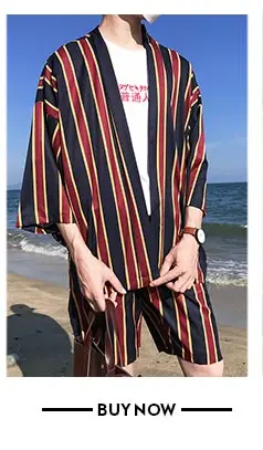 Мужская куртка-кимоно в японском стиле с полным принтом летние мужские куртки типа кимоно с рукавом три четверти