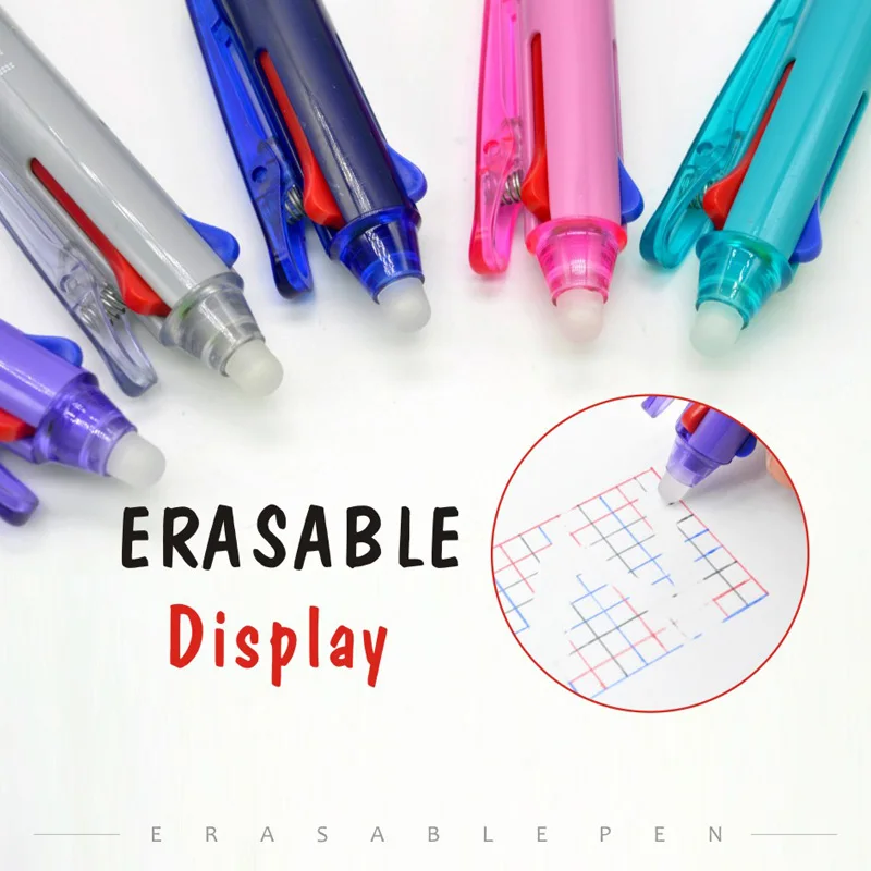 3 In 1 Erasable Gel Pen 0.5mm Student Magic Pen Red Black Blue 3 Colors