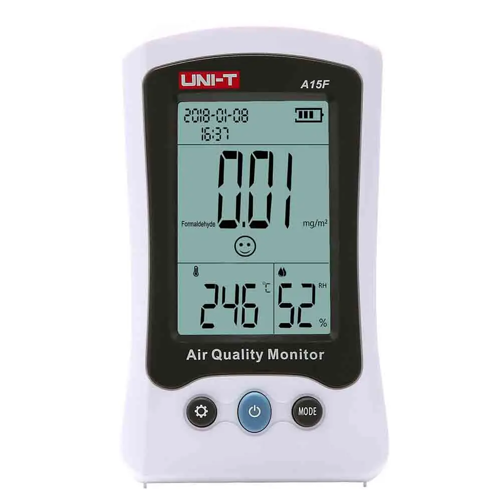 

UNI-T A15F Air Quality Monitor Formaldehyde Detector Tester Meter Temperature Humidity Meter HCHO Gas Analyzer Rechargeable