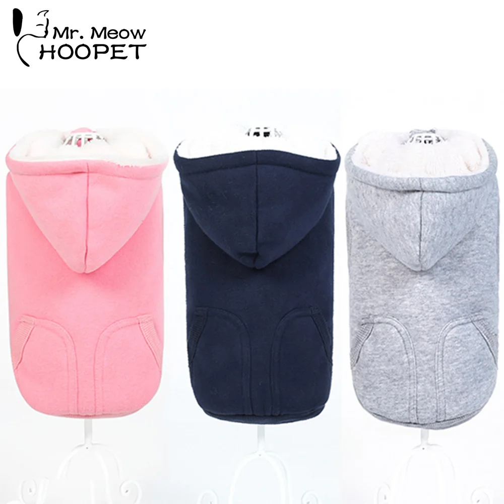 

Pet Dog Coat Hoodie Winter Warm Soft Clothes Vest Small Dog Solid Coat Hoodies Cloth