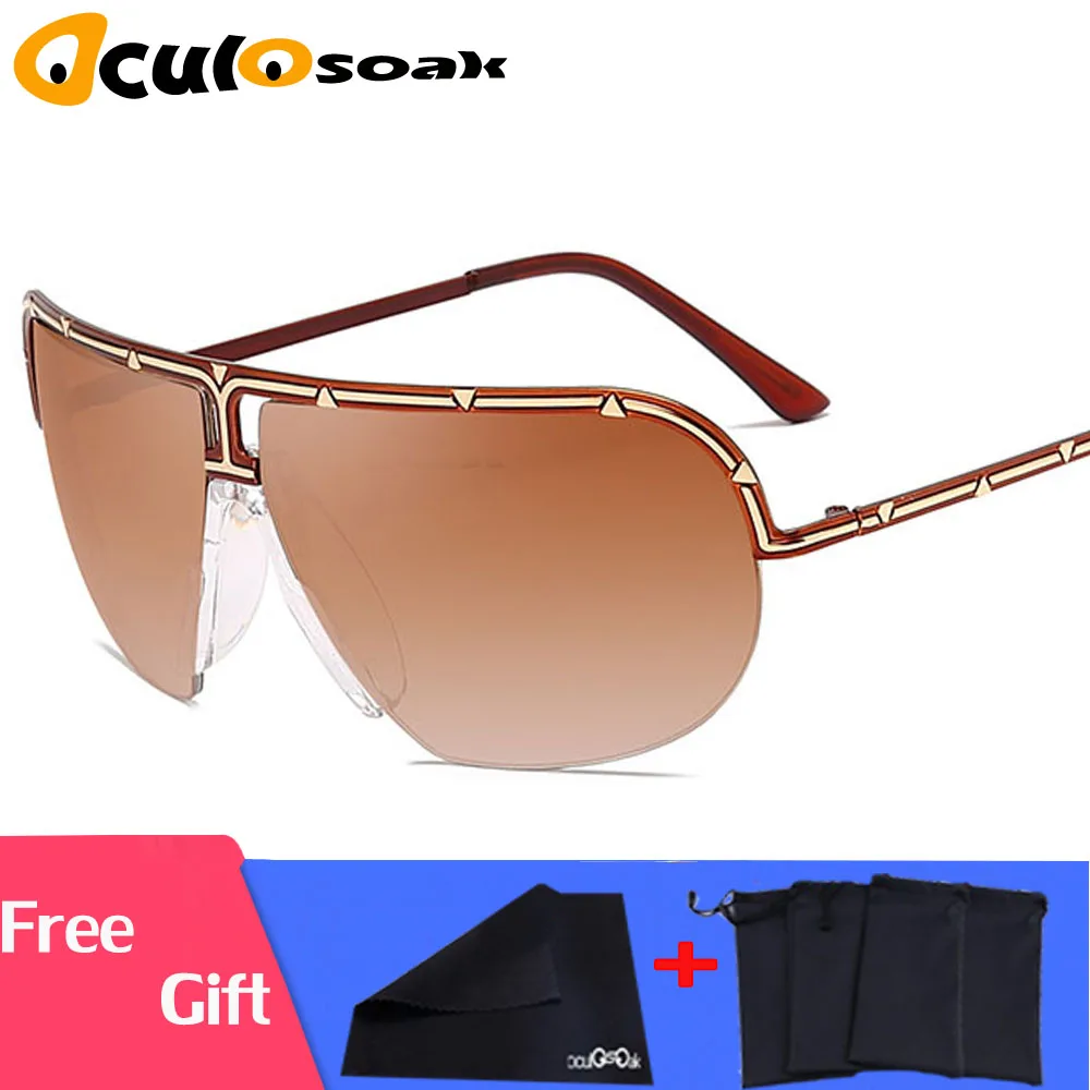 2019 Fashion Oversized Pilot Sunglasses Women UV400 Retro Brand Designer Big Frame Sun Glasses For Female Ladies Eyewear