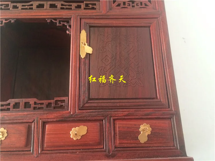 الخشب الأحمر الحرف تقليد مينغ الأثاث مصغرة نموذج الأحمر روزوود خزانة خزانة خزائن الديكور