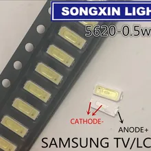 50 шт., для ремонта ЖК-телевизора, SAMSUNG, светодиодный светильник на заднюю панель телевизора, светильник s, светильник с диодом, 5620 SMD, светодиодный 5620, 0,5 Вт, 3 в
