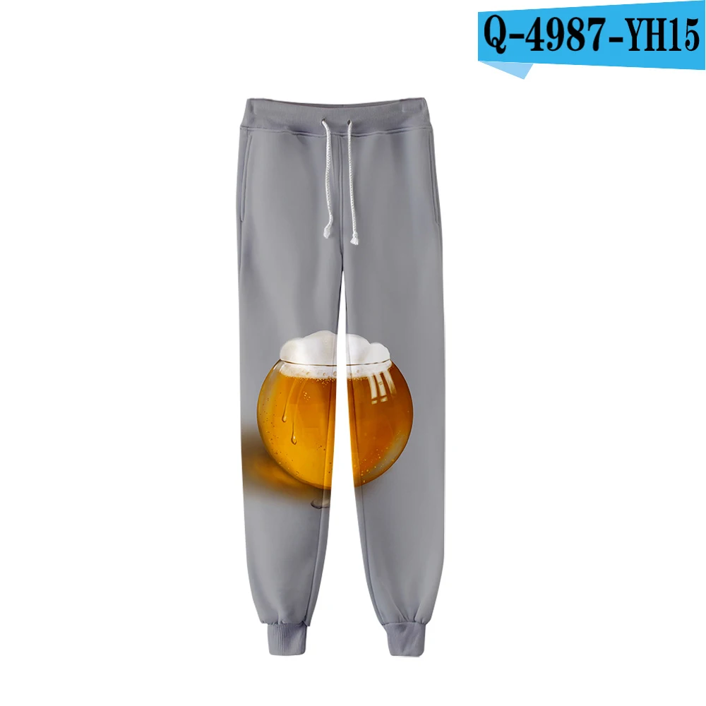 Beer 3D напечатаны Jogger Брюки женские/Мужская модная уличная одежда длинные брюки Новое поступление, горячая Распродажа повседневные спортивные брюки - Цвет: Небесно-голубой