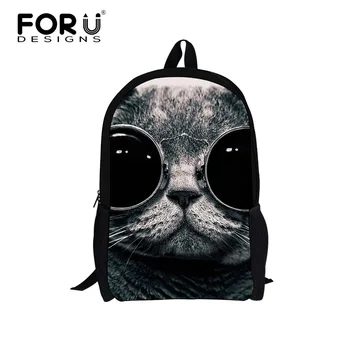 

FORUDESIGNS Trendy Children School Bags for Girls Boys 3D Animals Pugs Pet Bookbags Cute Puppies French Bulldog Print Kids bag
